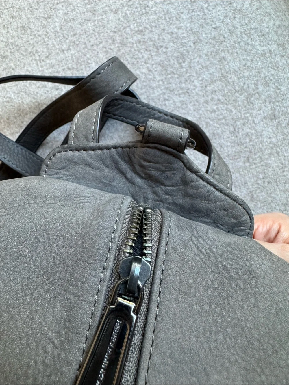 Rebecca Minkoff New Gray Julian Medium Leather Sling Backpack